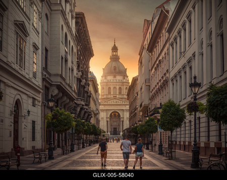 Budapest, Zrínyi utca-stock-foto