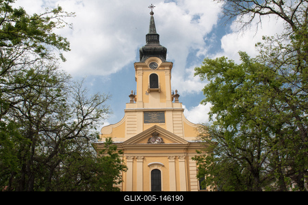 Gyula, Nádi Boldogasszony Plébániatemplom-stock-foto