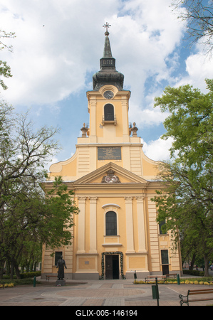 Gyula, Nádi Boldogasszony Plébániatemplom-stock-foto
