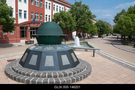Gyula belvárosa (Városház utca)-stock-foto