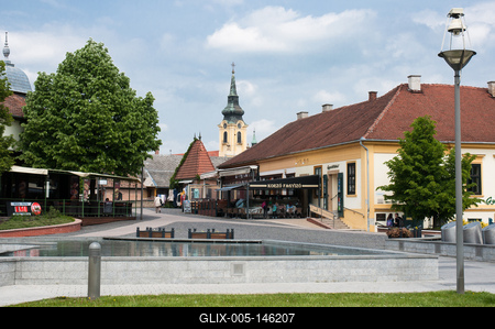 Gyula, Kossuth tér-stock-foto