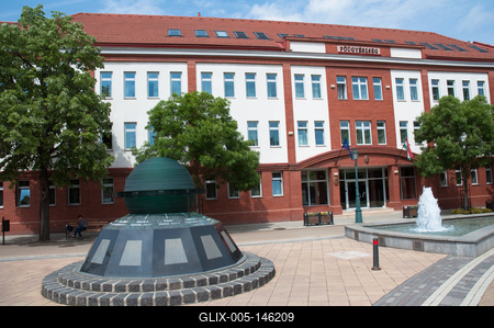 Gyula belvárosa (Városház utca)-stock-foto