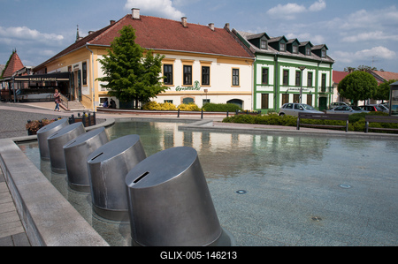 Gyula, Kossuth tér-stock-foto