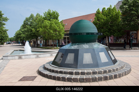 Gyula belvárosa (Városház utca)-stock-foto
