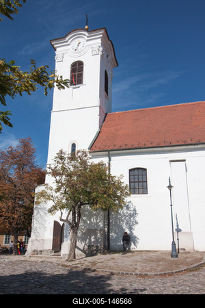 Szentendre, Keresztelő Szent János-plébániatemplom-stock-foto