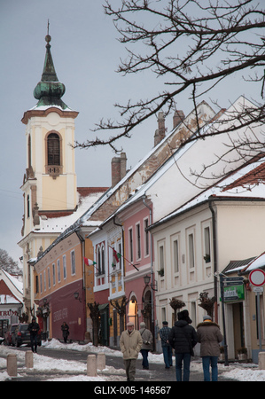 Szentendre, Fő tér-stock-foto