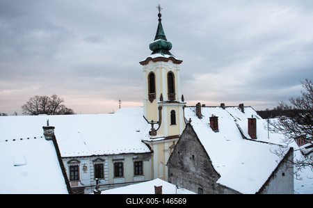 Szentendre, Gyümölcsoltó Boldogasszony templom-stock-foto