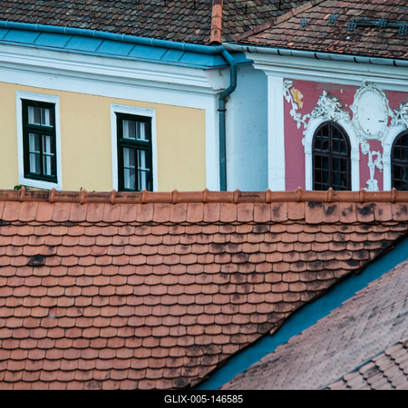 Szentendre, műemlék házak-stock-foto