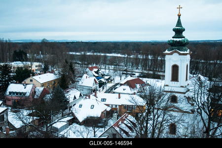 Szentendre, kilátás a Szamárhegyről-stock-foto