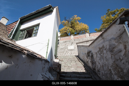 Szentendre, műemlék ház a Várdomb aljában-stock-foto