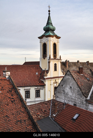 Szentendre, Gyümölcsoltó Boldogasszony templom-stock-foto