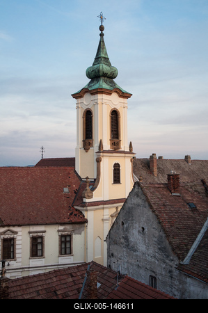 Szentendre, Gyümölcsoltó Boldogasszony templom-stock-foto