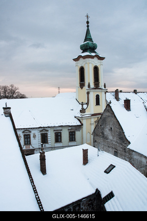 Szentendre, Gyümölcsoltó Boldogasszony templom-stock-foto