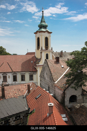 Szentendre, Gyümölcsoltó Boldogasszony templom-stock-foto
