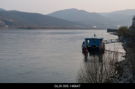 A Dunakanyar látványa a Nagymarosról-stock-foto