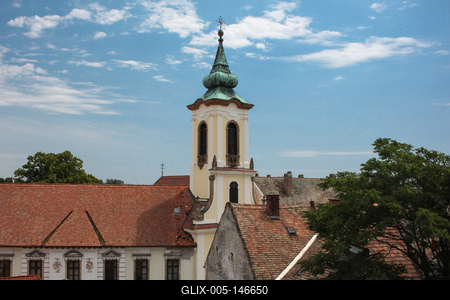 Szentendre, Gyümölcsoltó Boldogasszony templom-stock-foto