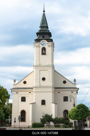 Szarvas, Evangélikus ótemplom-stock-foto