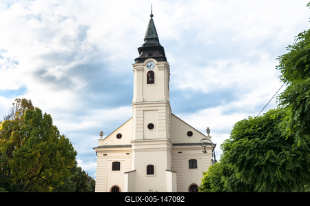 Szarvas, Evangélikus ótemplom-stock-foto