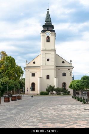 Szarvas, Evangélikus ótemplom-stock-foto