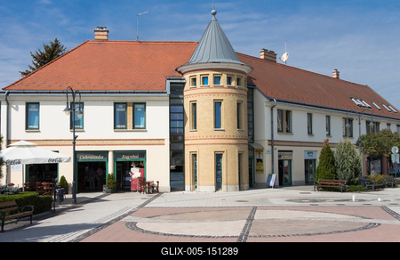 Gödöllő főtere, a Szabadság tér-stock-foto
