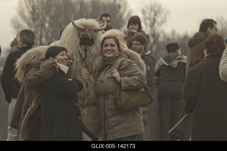 A busójárás, mint népszokási örökség, az UNESCO az Emberiség Szellemi Kulturális Örökség reprezentatív listájára került fel 2009-ben.-stock-foto