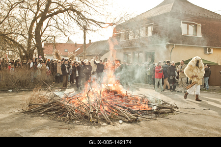 A busójárás, mint népszokási örökség, az UNESCO az Emberiség Szellemi Kulturális Örökség reprezentatív listájára került fel 2009-ben.-stock-foto