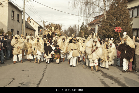 A busójárás, mint népszokási örökség, az UNESCO az Emberiség Szellemi Kulturális Örökség reprezentatív listájára került fel 2009-ben.-stock-foto