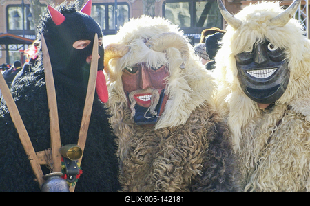 A busójárás, mint népszokási örökség, az UNESCO az Emberiség Szellemi Kulturális Örökség reprezentatív listájára került fel 2009-ben.-stock-foto