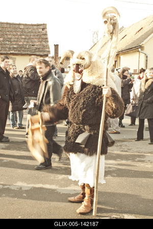 A busójárás, mint népszokási örökség, az UNESCO az Emberiség Szellemi Kulturális Örökség reprezentatív listájára került fel 2009-ben.-stock-foto