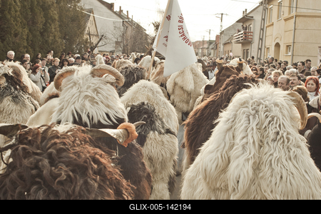 A busójárás, mint népszokási örökség, az UNESCO az Emberiség Szellemi Kulturális Örökség reprezentatív listájára került fel 2009-ben.-stock-foto