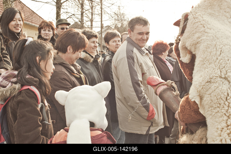A busójárás, mint népszokási örökség, az UNESCO az Emberiség Szellemi Kulturális Örökség reprezentatív listájára került fel 2009-ben.-stock-foto