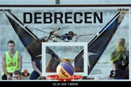 Négy versenyt rendeznek 3x3-as kosárlabdában Debrecen főterén.-stock-foto