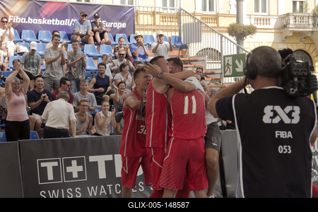 Fiba 3x3 U18 Europe Cup 2018 Debrecen/Hungary team-stock-foto