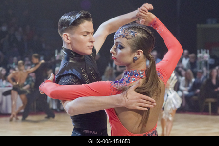 TÁNCSPORT MAGYAR BAJNOKSÁGOK HUNGARIAN DANCE OPEN februar 2-3 2019  MOM SPORT CENTER/BUDAPEST/HUNGARY-stock-foto