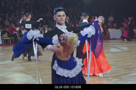 TÁNCSPORT MAGYAR BAJNOKSÁGOK HUNGARIAN DANCE OPEN februar 2-3 2019  MOM SPORT CENTER/BUDAPEST/HUNGARY-stock-foto