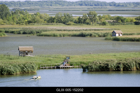 MADÁRBAN GAZDAG TISZATAVI VIZISÉTÁNY ÉS TANÖSVÉNY Poroszlóról Tiszafüred felé tartva a nagy híd előtt a Fűzfa Panziónál kell lekenyarodni és  poroszlói parttól 500 m- re van. Ide a kikőtőből induló motorcsónakokkal visznek be, ha elég látogató összegyűlik, de fél óránál tovább nem kell várni.-stock-foto