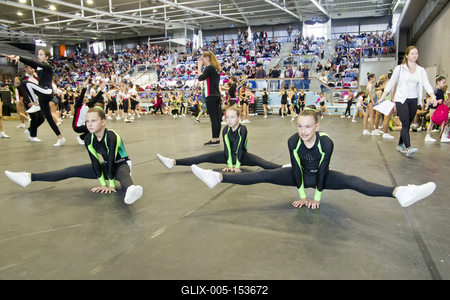 Aerobic Magyar Bajnokság 2019 Nyíradony, Harangi sportcsarno-stock-foto