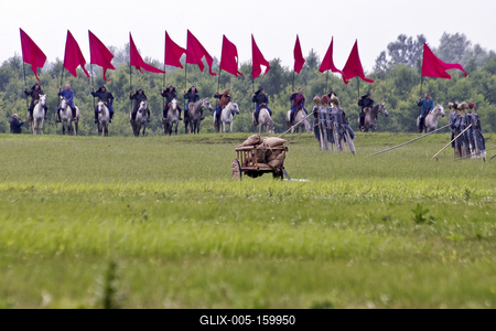 Minden évben megrendezik a hagyományos ősök iránti megemlékezést a Kurultajt, a  honfoglalás alkalmából az Ópusztaszerben található Árpád emlékhelynél.-stock-foto