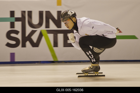 A 2020-as debreceni rövidpályás gyorskorcsolya Európa-bajnokság előtt, április 30-án nyílt edzést tartott a magyar válogatott a debreceni Főnix csarnokban.-stock-foto