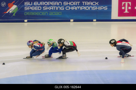 ISU European Short Track Speed Skating Championships January 24-26, 2020 Debrecen, Hungary-stock-foto