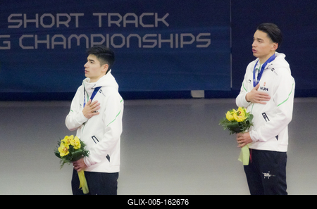 ISU European Short Track Speed Skating Championships January 24-26, 2020 Debrecen, Hungary-stock-foto