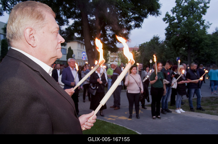 Trianoni megemlékezés 2020 Hajdúszoboszló-stock-foto