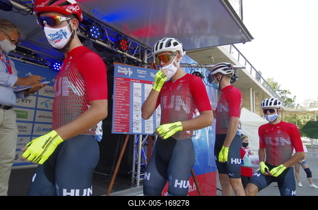 Tour de Hongrie 2020 2th stage-stock-foto