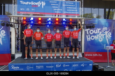 Tour de Hongrie 2020 2th stage-stock-foto