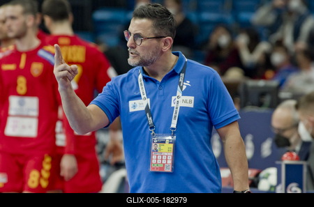 Mens' EHF Euro 2022 Debrecen(Főnix Arena)Slovenia v North Macedonia-stock-foto