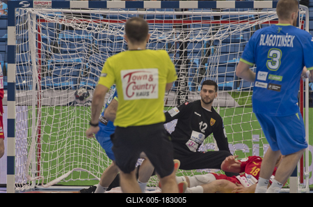Mens' EHF Euro 2022 Debrecen(Főnix Arena)Slovenia v North Macedonia-stock-foto