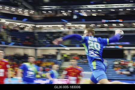 Mens' EHF Euro 2022 Debrecen(Főnix Arena)Slovenia v North Macedonia-stock-foto