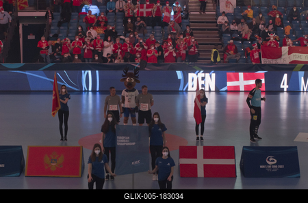 Mens' EHF Euro 2022 Debrecen(Főnix Arena)Denmark v Montenegro-stock-foto