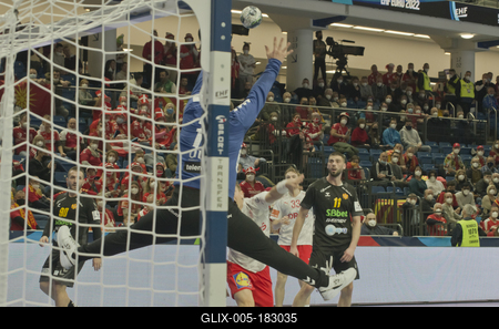 Mens' EHF Euro 2022 Debrecen(Főnix Arena)Denmark v Montenegro-stock-foto