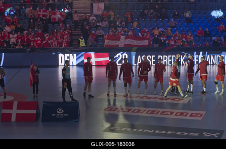 Mens' EHF Euro 2022 Debrecen(Főnix Arena)Denmark v Montenegro-stock-foto